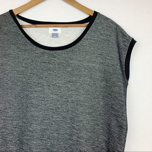 Old Navy Thick Box Cut Crop Top Black Hem Sweater - Picture 2 of 11